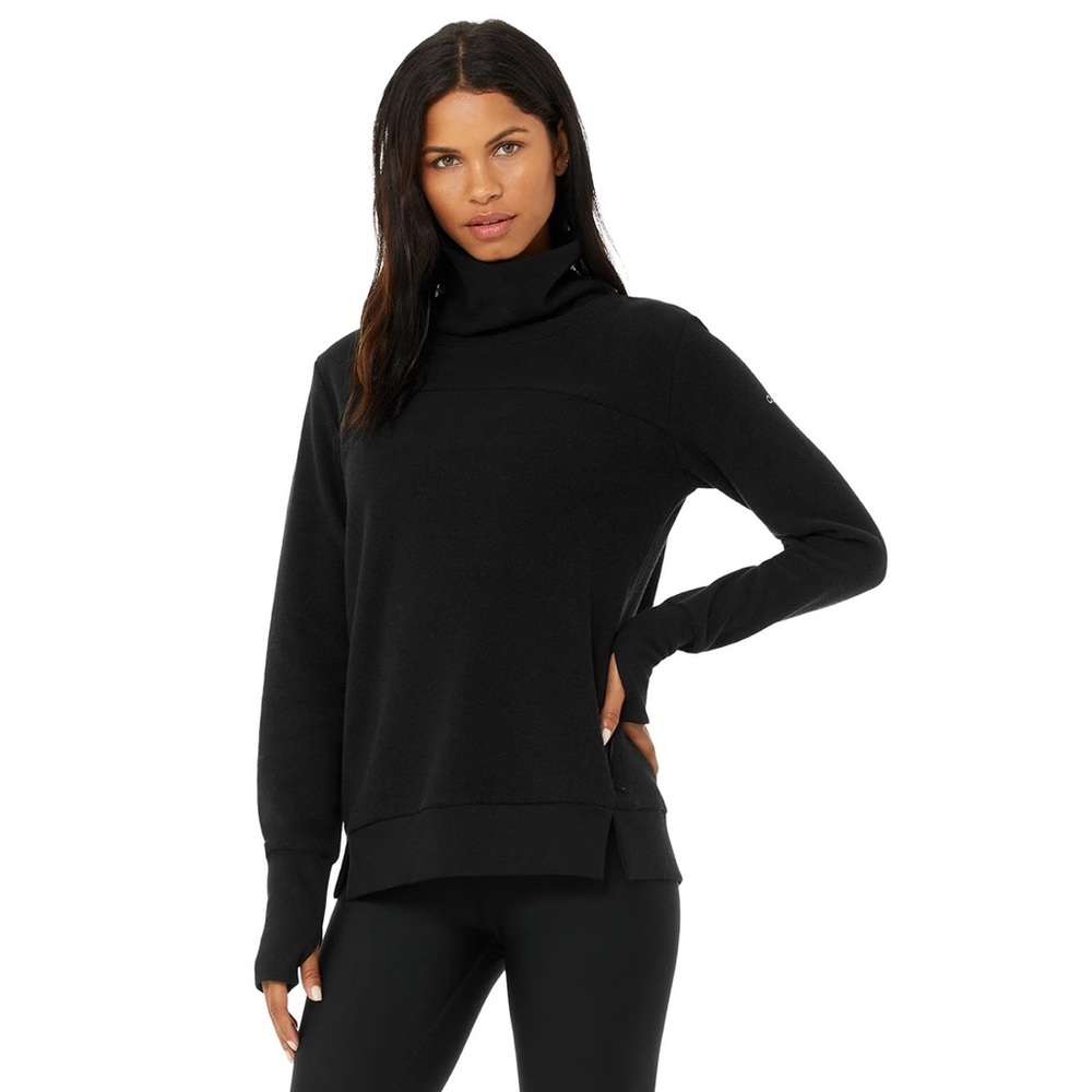 Alo Yoga Black Warmth Coverup Sweatshirt